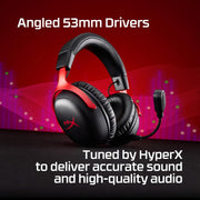 HyperX Cloud III S Wireless Gaming Headset for Multi-Platform, 2.4GHz, Bluetooth, Battery Life up to 120 Hours 2.4GHz / 200 Hours Bluetooth, 53mm Angled Drivers, 10mm Detachable Mic, Black