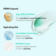 PDRN Capsule Cream 100, Hydrating Face Moisturizer with 100,000ppm PDRN, Hyaluronic Acid, 9 Peptides, Firming & Plumping Nourishing Cream, Korean Skin Care (1.69 fl. oz.)