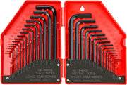 YIYITOOLS - HN-1-001 Hex Key Allen Wrench Set 30-Piece Industrial Grade Set Tools, 1/20-3/8 inches, 1.27-10 mm, Black and Silver - 30 PCs Wrench Set
