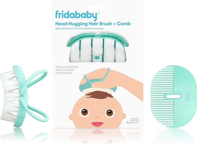 Frida Baby Head-Hugging Hairbrush + Styling Comb Set - White