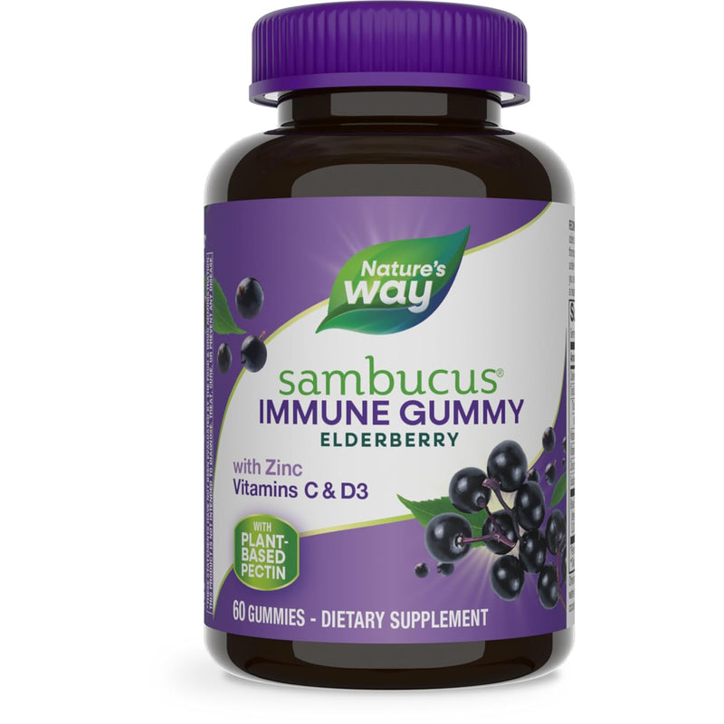 Nature'S Way SambucUS Elderberry Adult'S Immune Boost Gummies, 60 Gummies