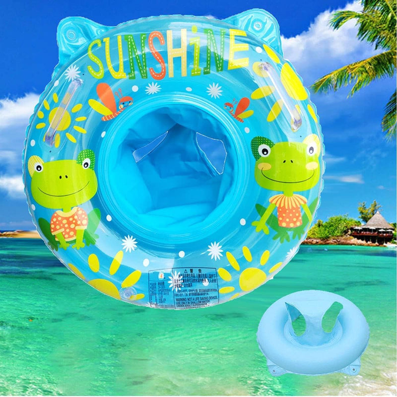 Baby Swimming Float Ring with Seat, Inflatable Children Waist Float Ring, Baby Free Swimming Ring, Pool Toys for The Age of 3-36 Months (Blue)