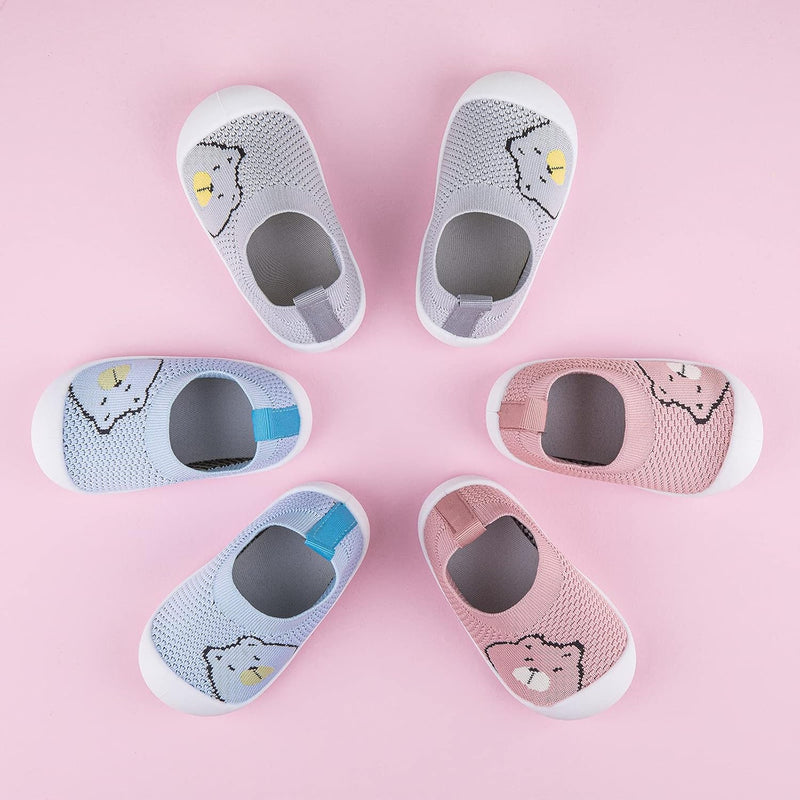 Baby Toddler Non-Skid Sock Shoes Indoor Slipper Breathable Cotton Mesh Lightweight Sole Infant Boy Girls Kids Children