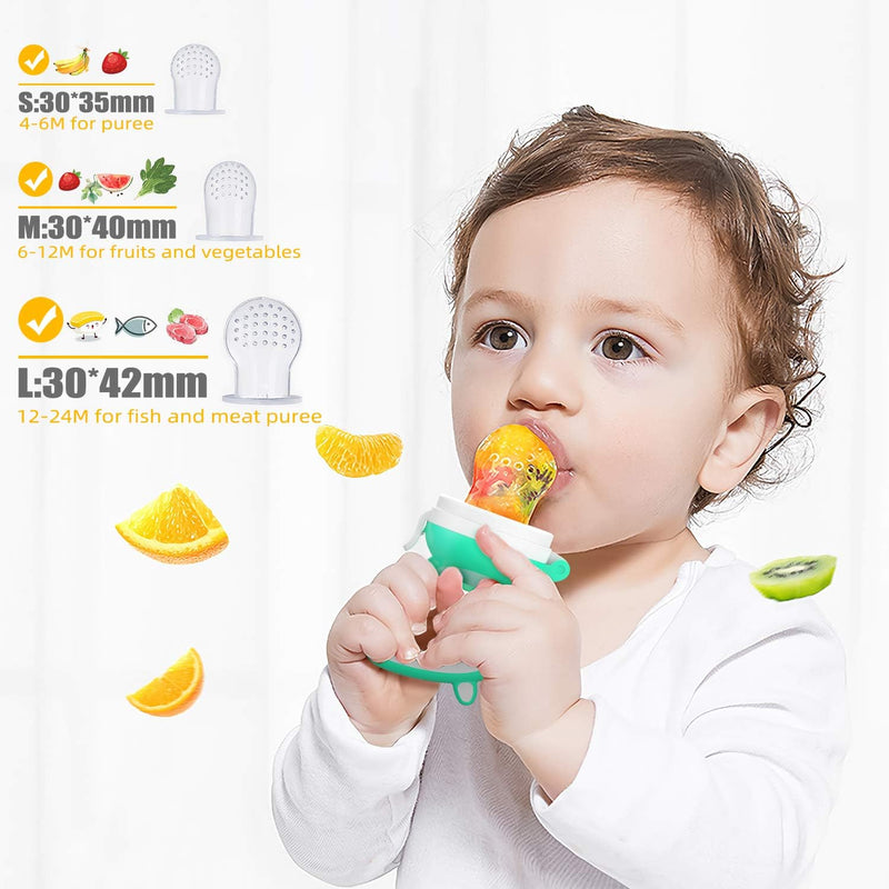SHARE&CARE BPA Free Silicone Fruit Baby Teether Toy with Storage Case, for 3 Months Above Infant Sore Gums Pain Relief (5 Fruits)