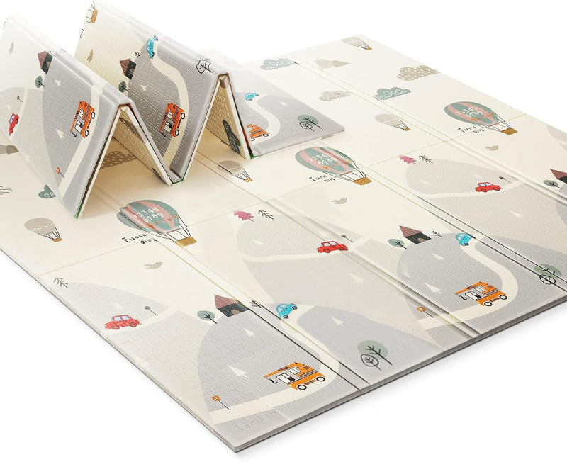 UANLAUO Foldable Baby Play Mat, Extra Large Waterproof Activity Playmats for Babies,Toddlers, Infants, Play & Tummy Time, Foam Baby Mat for Floor with Travel Bag, Indoor Outdoor Use (71" x 79")