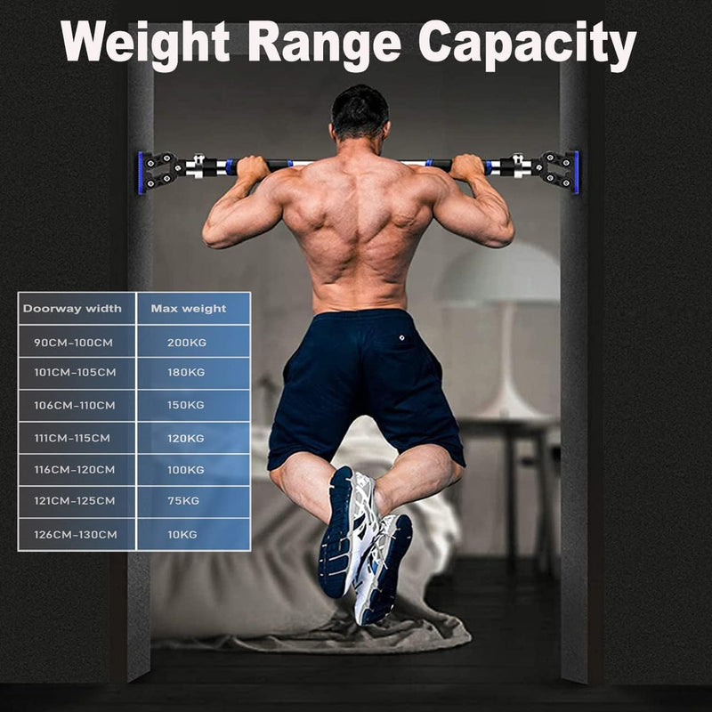 SKY LAND Adjustable Doorway Pull Up Bar & Chin Up Bar for Home Gym Upper Body Workout Equipment with Locking Mechanism, Anti-Slip Grip & Easy Installation EM-1866 (92124cm)