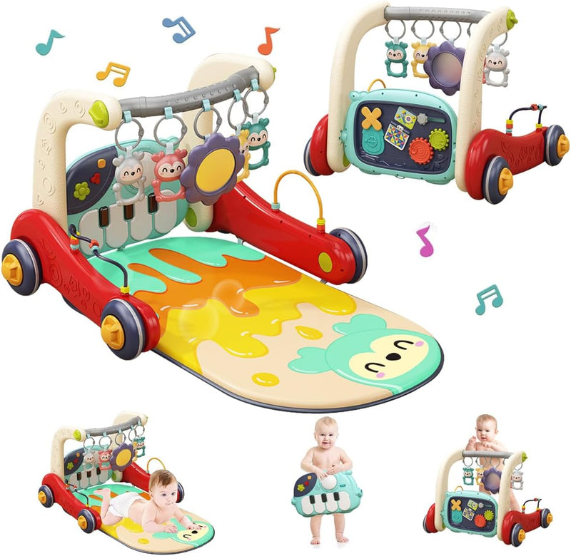 Baby Play Gym Mat, Detachable Infant Gym Pad Baby Kick & Play Piano Mat Kids Tummy Time Musical Activity Center Play Mat Learning Sensory Exploration Motor Skill Development for Newborn Infant Toddler