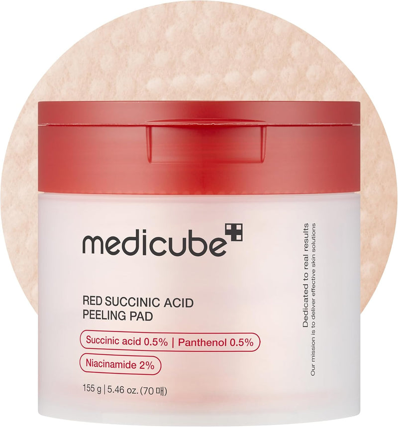 Salmon DNA PDRN Pink Collagen Jelly Pad Korean Gel Toner Pads with Niacinamide, Madecassoside, Retinol Soothing, Radiance & Uneven Skin Tone Korean Skin Care 70Pads - 70 Count (Pack of 1) Red Succinic Acid Peeling Pads