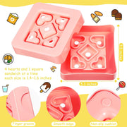 9 Pieces Sandwich Cutter and Sealer Set, Bread Decruster Pancake Maker DIY Cookie Cutters Vegetable Cutter Shapes for Kids, Ideal for School Lunch Boxes and Bento Boxes Boys Girls
