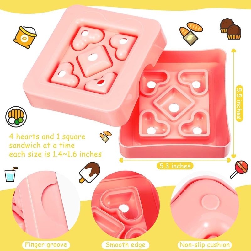 9 Pieces Sandwich Cutter and Sealer Set, Bread Decruster Pancake Maker DIY Cookie Cutters Vegetable Cutter Shapes for Kids, Ideal for School Lunch Boxes and Bento Boxes Boys Girls