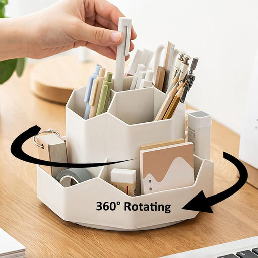 TERRIFI 9 Slots 360-Degree Rotating Multi-Functional Pen Holder, Pencil Pen Holder for Desk, Home Office Desktop Organizer, High capacity Pencil Cup Pot, Suitable for Office, School, Home, Art Supply