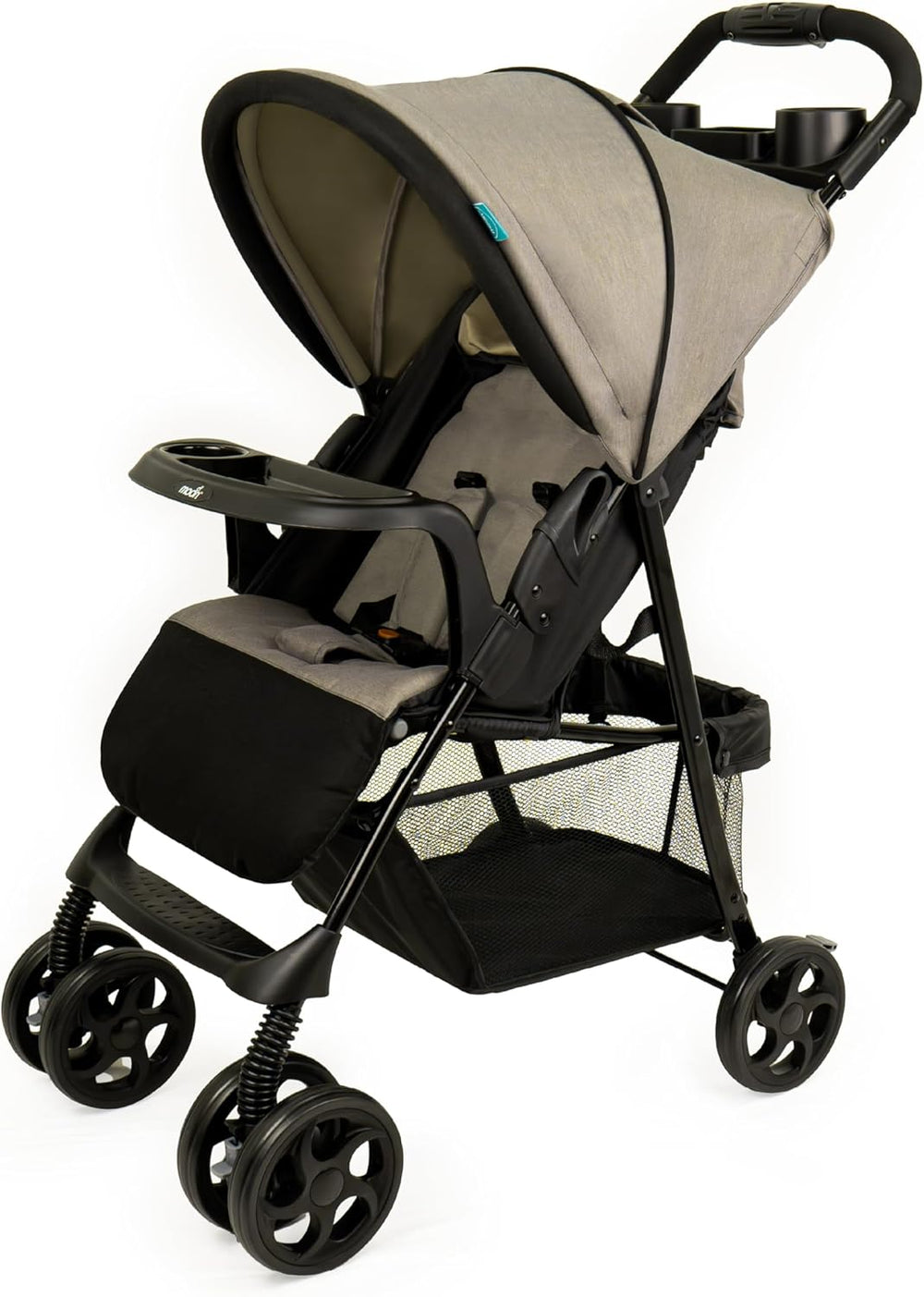 The Moon Brand Metro Urban Baby Stroller One Hand Fold Baby Travel Gear Lock, Dual Tray, Leg Rest, Multi-Reclining Seat Baby Trolley for Newborn, Infant & Toddler 0m+ (Up to 18 Kg) Grey