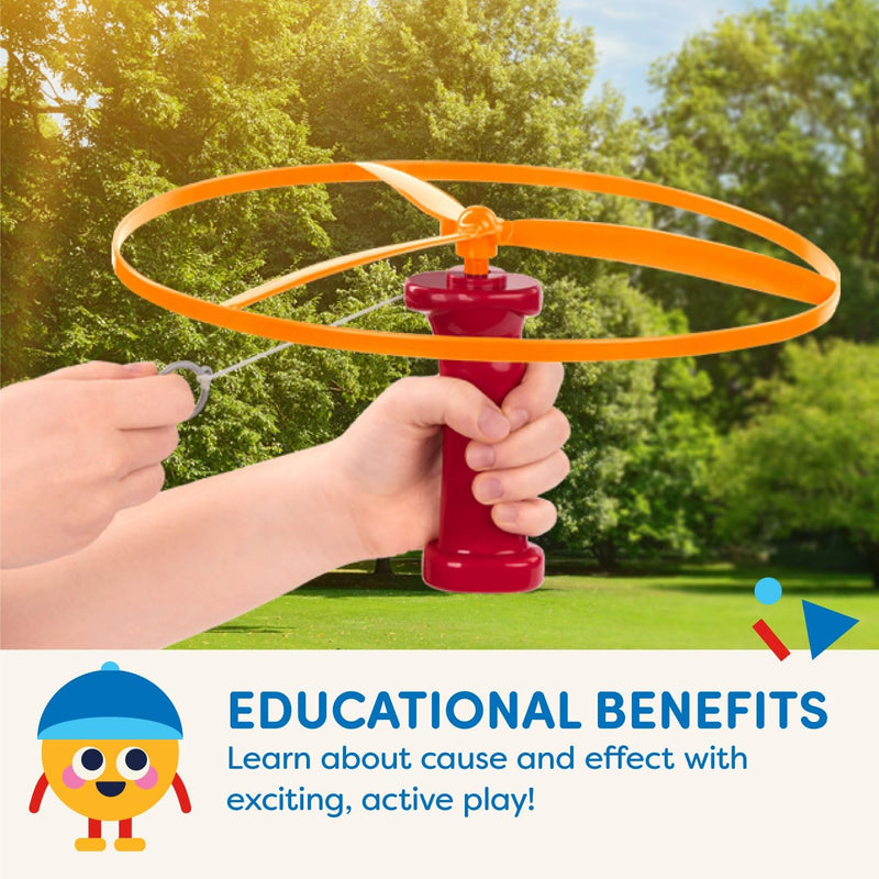 Battat Skyrocopter Flying Disc Toy with 2 Launchers & 4 Discs For Children Aged 3 Years Old & Up (6-Pcs), Multicolor - 10