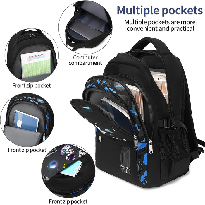 Yoawllty School Bag for Boys, Space Backpack for Boys Kids Elementary School Bags Middle Primary School Book Bag Lightweight School Bag for Students