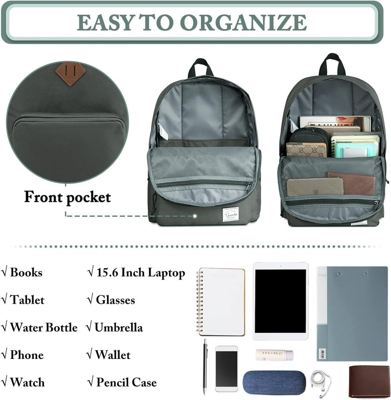 VASCHY Backpack for Women Men, Ultra Lightweight School Bag for Kids Teen Boys Girls, Casual Daypack Work, Travel