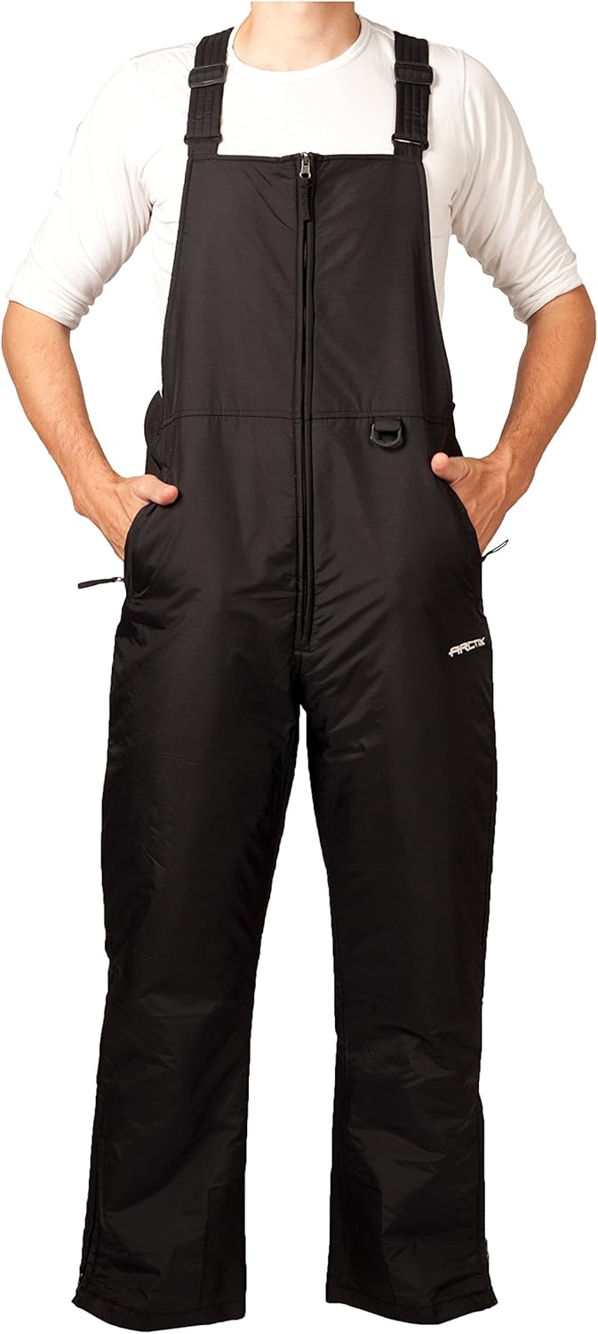 Men's Men's Classic Insulated Overalls Bib skiing-pants - XX-Large/34 Inches Inseam Black
