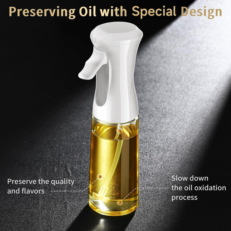 Oil Sprayer for Cooking, 200ml Olive Oil Sprayer Mister, Olive Oil Spray Bottle, Kitchen Gadgets Accessories for Air Fryer, Canola Oil Spritzer, Widely Used for Salad Making, Baking, Frying, BBQ