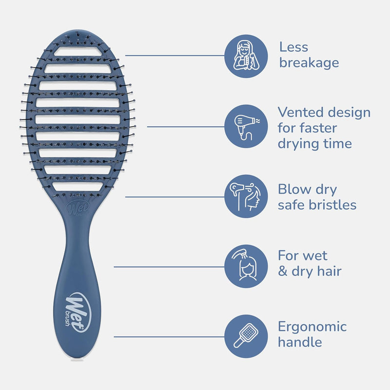 Wet Brush Speed Dry Hair Brush - Color Wash, Watermark - Vented Design and Ultra Soft HeatFlex Bristles Are Blow Dry Safe With Ergonomic Handle Manages Tangle and Uncontrollable Hair - Pain-Free