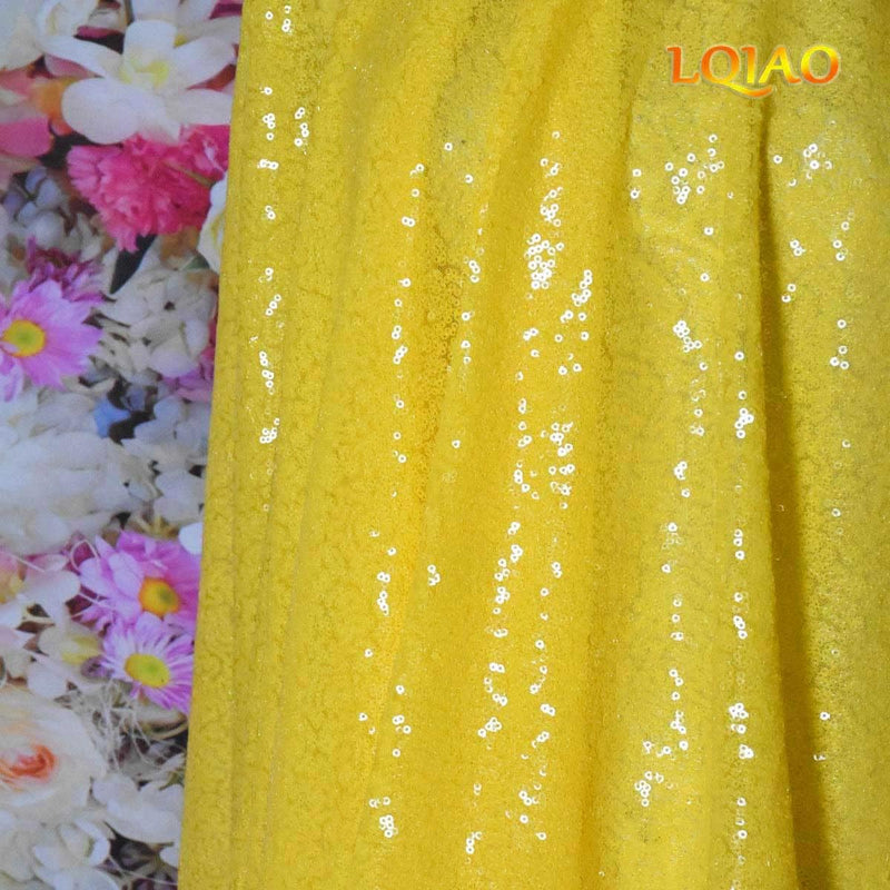 LQIAO 2 Panels Light Gold Sequin Backdrop Glitter Fabric for Wedding Birthday Parties Shimmer Wall-2x8ft