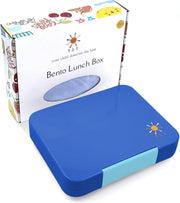 B&B Bento box 4/6 compartments Ideal Portion Sizes Leak-Proof, Bento Lunch Box for Kids Toddlers, Dishwasher Safe, BPA Free Removable Plastic Tray for kids Ages 3 to 7 years (nighttime blue) - nighttime blue