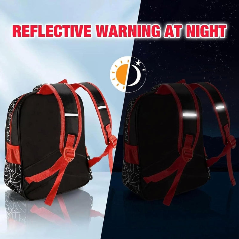 Chielor Kids School Backpack, 15in Cartoon Spider Schoolbag with Pencil Case 3D Waterproof Book Bag for Elementary Boys Large Capacity Back to School Supplies Birthday