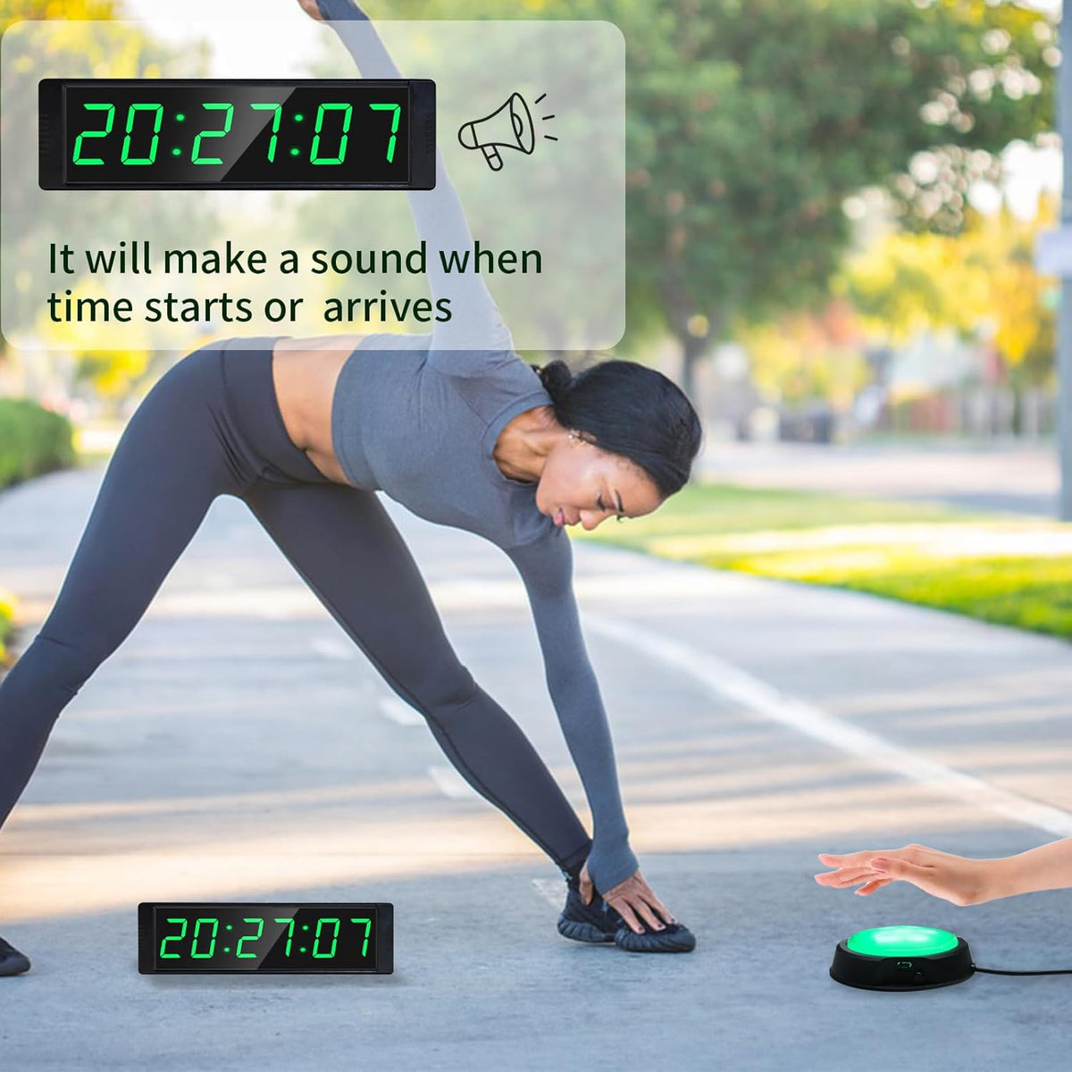 Yz Gym Clock For Home With Start/Stop Button, Interval Timer Workout, Stopwatch/Countdown Remote, 12/24H Digital Wall Clock, Portable Accessories – image 3