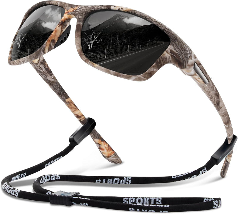 suoso Polarized Sports Sunglasses for Men: UV400 Protection Glasses Womens Wrap Around Goggles for Driving Fishing