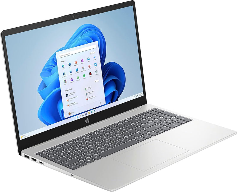 Essentials Laptop 2024 Model 15.6" HD 13th Gen Intel Core i3 4GB 256GB SSD Intel UHD Graphics Windows 11 Natural silver Standalone 15-FD0002NE En/Ar Kb UAE Version - UAE Version Core i3|4GB|256GB