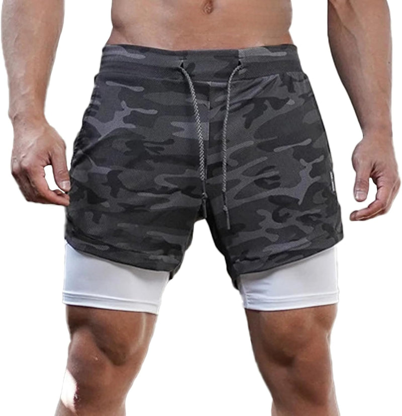 Dress Cici Gym Shorts for Men, Men's Activewear Running Shorts,Drawstring Gym Shorts Men, 2 Layer Loose Athletic Shorts with 4 Pockets