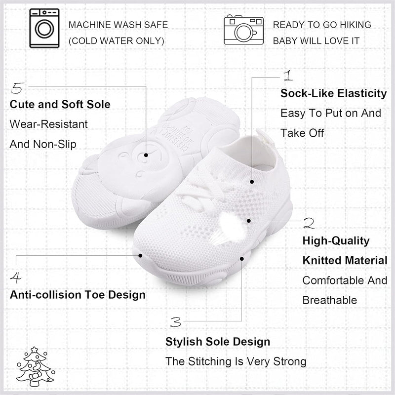 Baby First Walking Shoes 1-4 Years Kid Shoes Trainers Toddler Slip on Infant Waves Shoes Boys Girls Cotton Mesh Breathable Sneakers Outdoor
