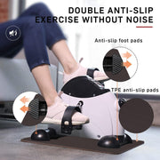 Pedal Exerciser with Digital Display, Mini Exercise Bike Pedal Sit Down, Desk Cycle Leg Arm Foot, Small Equipment for Home, Office, Elderly, Rehabilitation