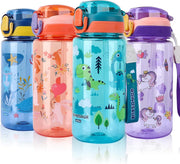 Kids Water Bottles With Straw,600ml Drinks Bottle for School,Leakproof Children's Bottle BPA free Tritan Sport Bottle for Girls Boys (Blue-Whale) - Green-dinosaur