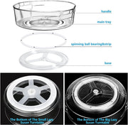 Clear Plastic Lazy Susan Organizer. 360 Rotating Turntable with Raised Edge for Kitchen, Bathroom, Pantry, Cabinet. Spinning Tray for Spices, Condiments. Effortless Organization and Easy Access