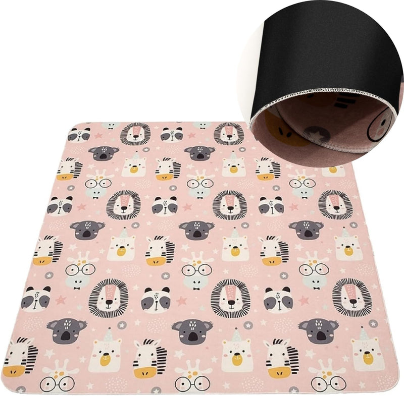Hamur Home Baby Play Mat Non-slip Play Mat Foldable Crawling Mat Kids Baby Mat 150 X 150 Cm For Kids Room Playroom Washable Machine Washable Kids Carpet (Animals)