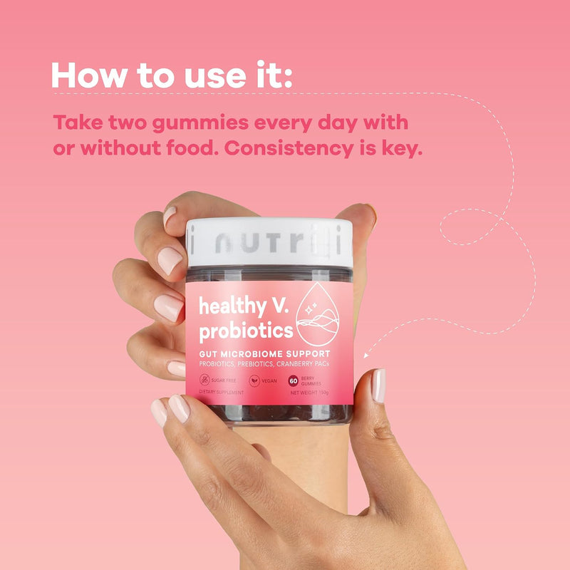 Healthy V. Probiotics For Women & Prebiotics, Cranberry & D-Manose Digestion, Vaginal & pH Balance
