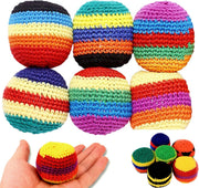 SLEEPHEAD Footbag, Spiral Pellet Filled Footbag Ball, Soft Durable Soccer Style Kick Bag for Foot Coordination Training, Outdoor Play - Style B