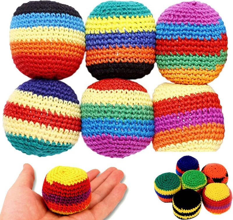 SLEEPHEAD Footbag, Spiral Pellet Filled Footbag Ball, Soft Durable Soccer Style Kick Bag for Foot Coordination Training, Outdoor Play - Style B
