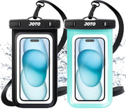JOTO Universal Waterproof Phone Pouch Cellphone Dry Bag Case for iPhone 17 16 15 14 13 12 11 Pro Max Air Mini Plus Xs XR X 8 7 6S, Galaxy S23 S22 S21 Plus Note, Pixel up to 7" -Black - Black/Green 2 Packs