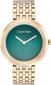 TWISTED BEZEL Women Watch, Analog - GREEN / ROSE GOLD