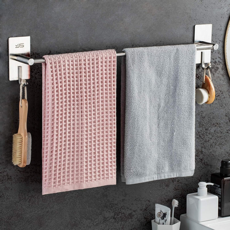 Stainless Steel Towel Holder, Self Adhesive No Drill Towel Rack, Wall Mounted Hand Towel Bar for Bathroom and Kitchen, 40 cm / 15.75 Inch, Silver - 1-tier Silver 64.5CM