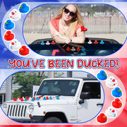 Deekin 50 Pcs Patriotic Rubber Duck Bulk 1.57 Inch Independence Day Small Shower Star Float Rubber Ducks for Memorial Day Baby Shower Summer Party