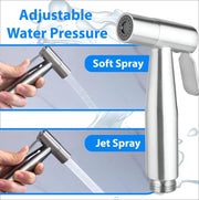 Multifunctional 304 Stainless Steel Bidet Sprayer for Toilet,Bathroom Handheld Bidet Jet Water Sprayer for Wash, Cloth Diaper with Hose and Toilet Mount
