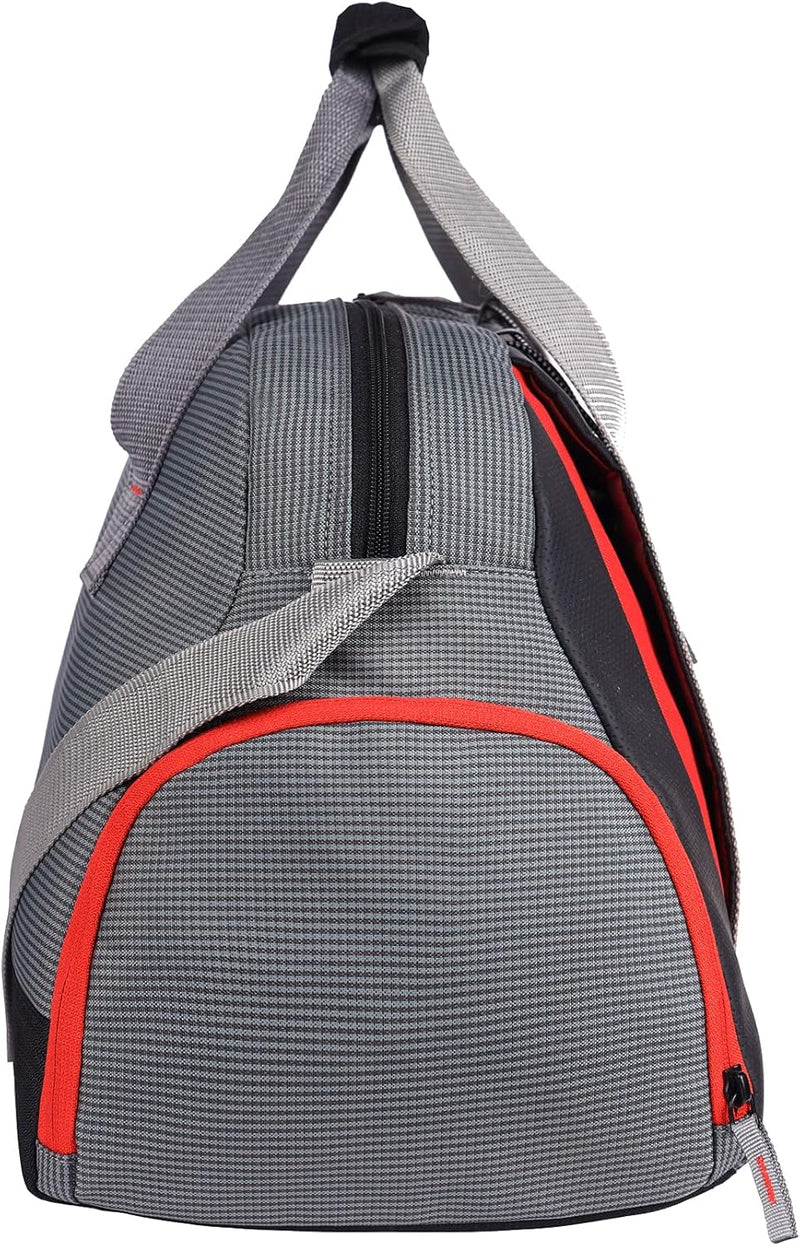 Yoga 30L Medium Water Resistant Travel Duffle Bag/Gym Bag/Sports Duffle for Men/Women(Grey-Black-Orange)