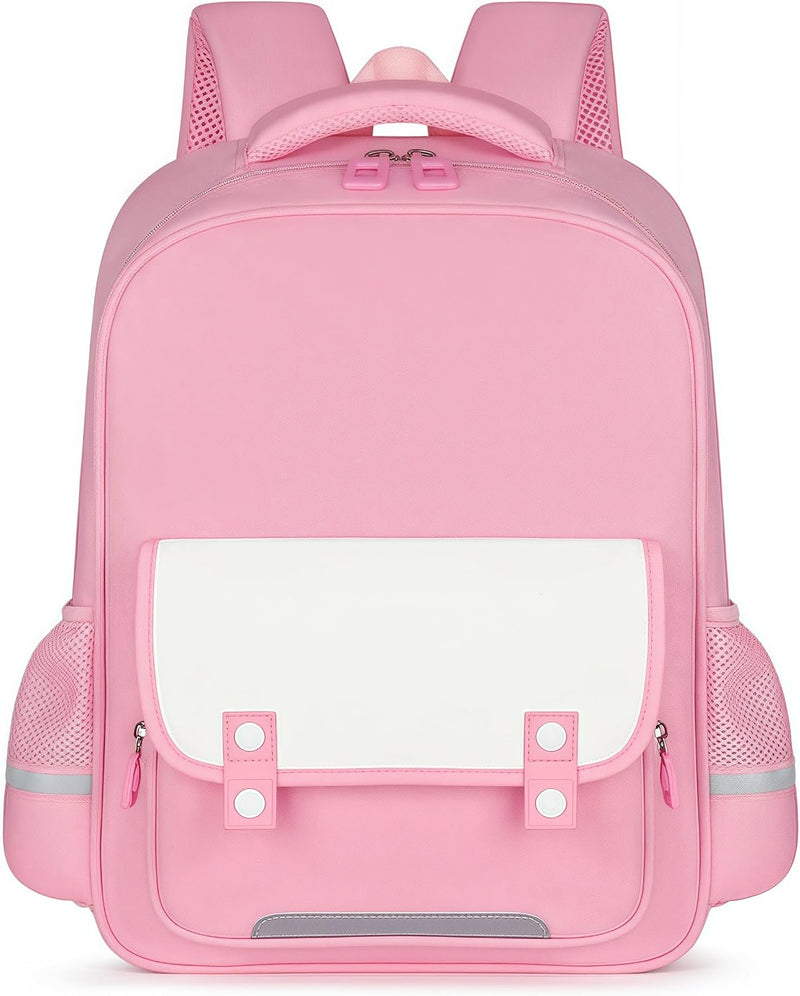 Kids Lightweight Backpack (3-6 Years) - Preschool Essentials Bag with Front Zip, Ergonomic Support - Pink
