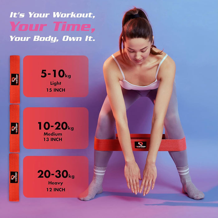 3 Sets Resistance Bands | Glutes, Hips and Legs Exercise Band | Ideal for Home Gym Fitness, Yoga, Pilates & Workout | Women and Men Non-Slip Booty Band | Physio Resistant Loop