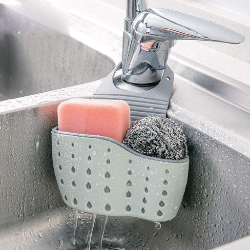 SKY-TOUCH Kitchen Sink Shelf, Sink Storage Basket, Soap Sponge Drain Rack Holder for Sponges Soaps and Cleaning Brushes Sink Accessories - Grey One size