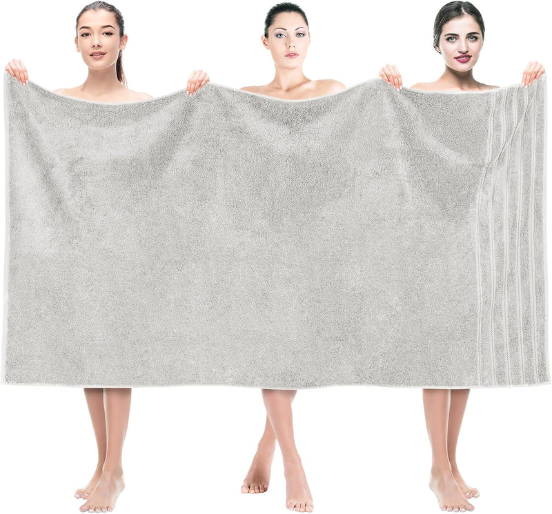 American Soft Linen GMSD 6-Piece 100% Turkish Genuine Cotton Premium & Luxury Towel Set for Bathroom & Kitchen, 2 Bath Towels, 2 Hand Towels & 2 Washcloths [Worth $72.95] - Rockridge Grey