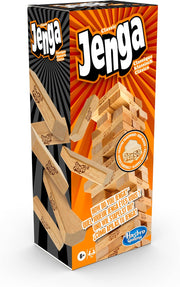 Hasbro Gaming - Classic Jenga Game, Genuine Hardwood Blocks, Jenga Stacking Tower Party Game For Family And Kids Ages 6+, Birthday Gift & Gift For All Ocasions - Jenga