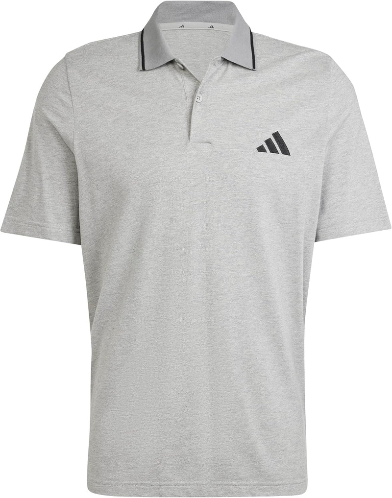mens M SL PQ PS Polo Shirt - MGREYH/BLACK
