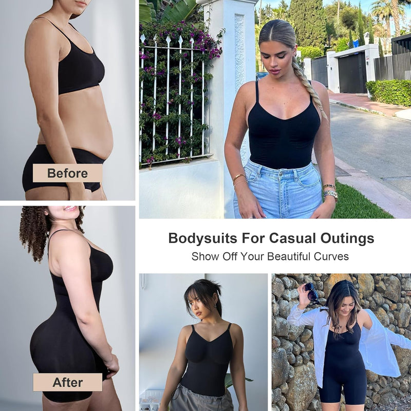 SHAPERX Bodysuit for Women Tummy Control Shapewear Seamless Sculpting Thong Body Shaper Tank Top